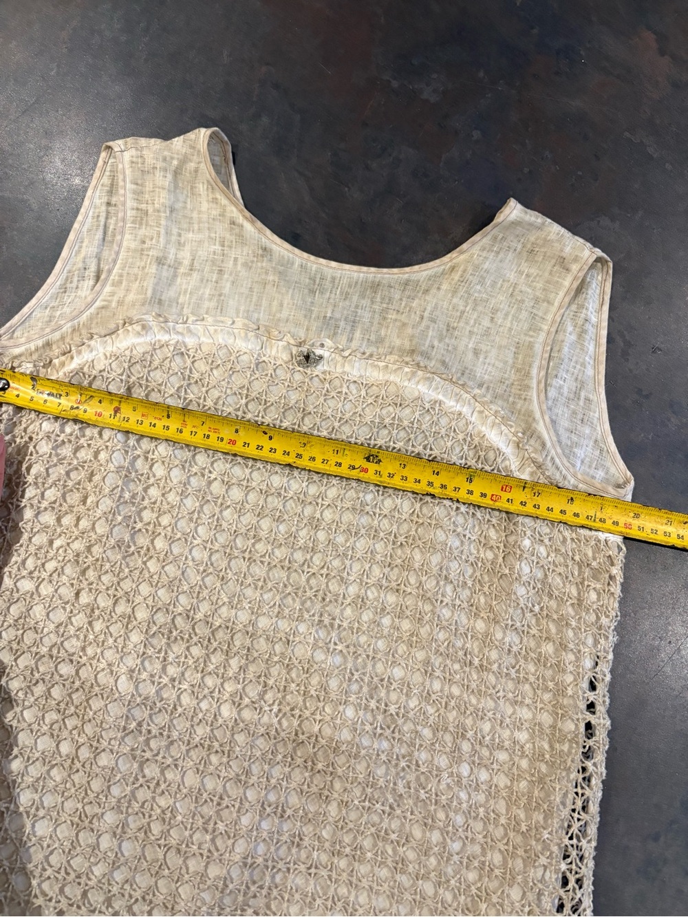 Elisa Cavaletti Cream Crochet Sleeveless Mini Dress XL - Picture 10 of 10
